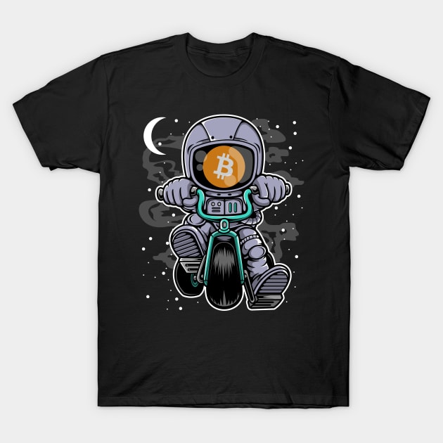 Astronaut BitCoin BTC To The Moon Crypto Token Cryptocurrency Wallet Birthday Gift For Men Women Kids T-Shirt by Thingking About